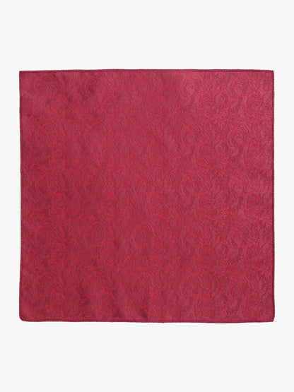 Men's Wine Printed Tie With Pocket Square Set