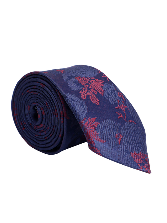 Men's Brown Printed Tie With Pocket Square Set