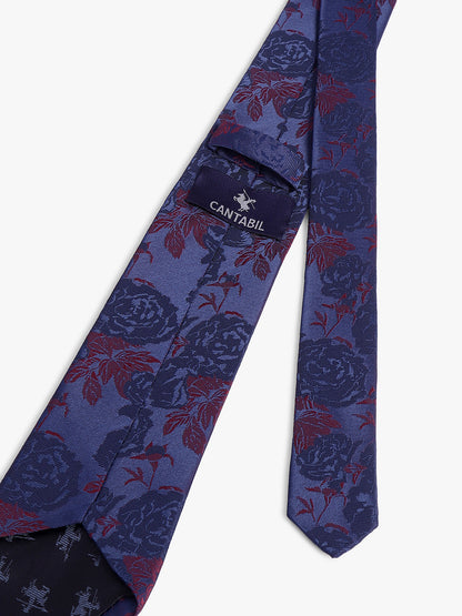 Men's Brown Printed Tie With Pocket Square Set