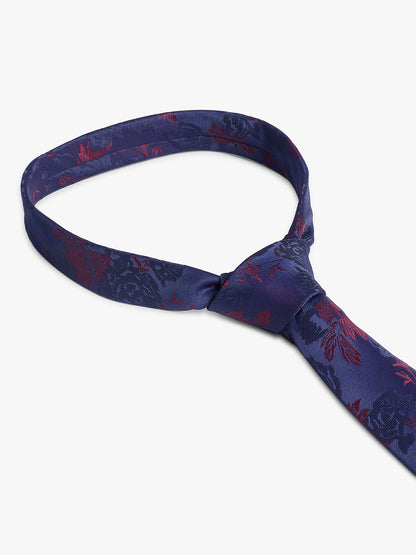 Men's Brown Printed Tie With Pocket Square Set