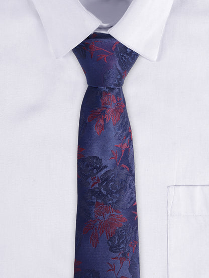 Men's Brown Printed Tie With Pocket Square Set