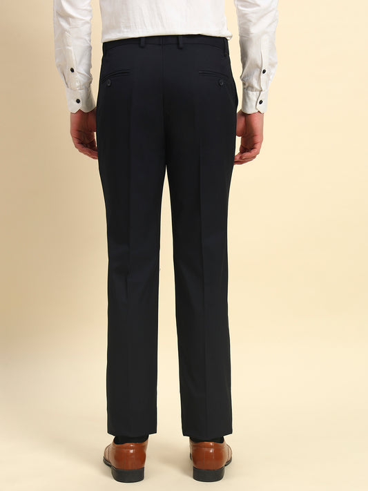 Formal Trouser for Men l Breathable & Soft with Color Fastness Regular Fit Poly Viscose Fabric Solid Pattern Hook & Bar Closure