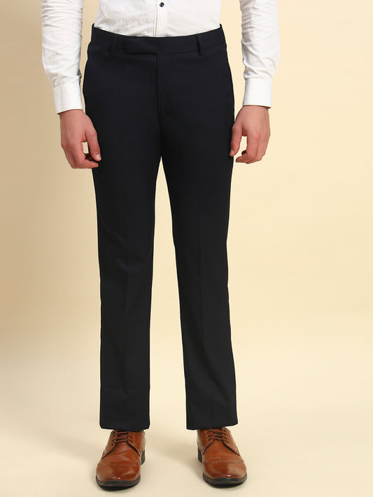 Formal Trouser for Men l Breathable & Soft with Color Fastness Regular Fit Poly Viscose Fabric Solid Pattern Hook & Bar Closure