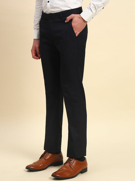 Formal Trouser for Men l Breathable & Soft with Color Fastness Regular Fit Poly Viscose Fabric Solid Pattern Hook & Bar Closure