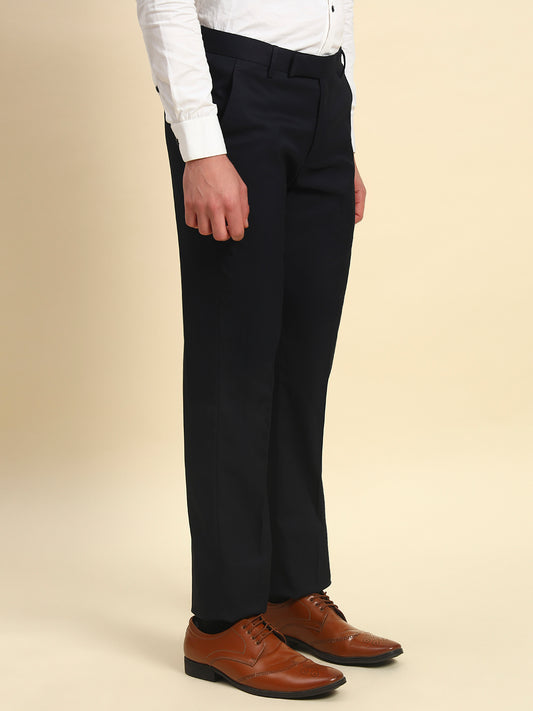 Formal Trouser for Men l Breathable & Soft with Color Fastness Regular Fit Poly Viscose Fabric Solid Pattern Hook & Bar Closure