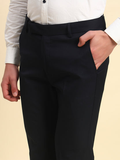 Formal Trouser for Men l Breathable & Soft with Color Fastness Regular Fit Poly Viscose Fabric Solid Pattern Hook & Bar Closure