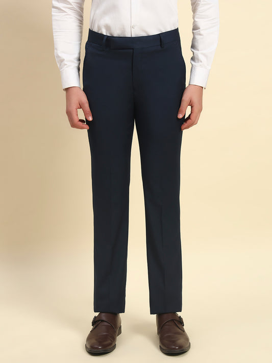 Formal Trouser for Men l Breathable & Soft with Color Fastness Regular Fit Poly Viscose Fabric Solid Pattern Hook & Bar Closure
