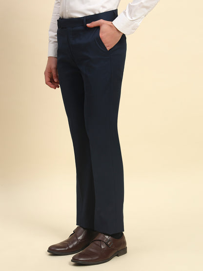 Formal Trouser for Men l Breathable & Soft with Color Fastness Regular Fit Poly Viscose Fabric Solid Pattern Hook & Bar Closure