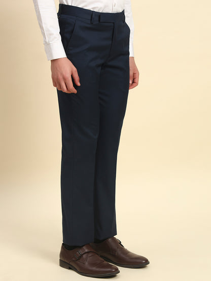 Formal Trouser for Men l Breathable & Soft with Color Fastness Regular Fit Poly Viscose Fabric Solid Pattern Hook & Bar Closure