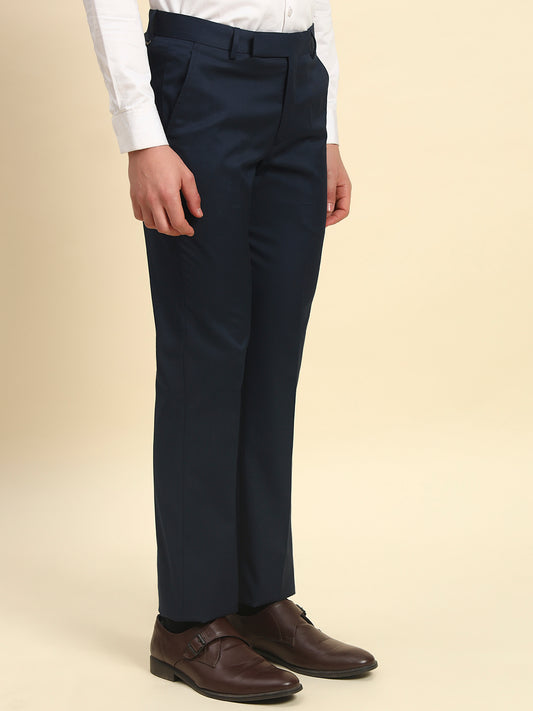 Formal Trouser for Men l Breathable & Soft with Color Fastness Regular Fit Poly Viscose Fabric Solid Pattern Hook & Bar Closure
