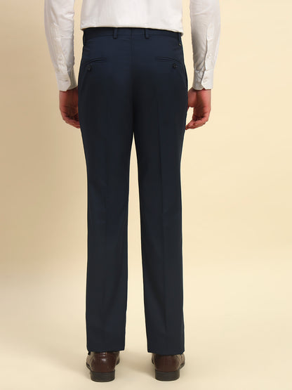 Formal Trouser for Men l Breathable & Soft with Color Fastness Regular Fit Poly Viscose Fabric Solid Pattern Hook & Bar Closure