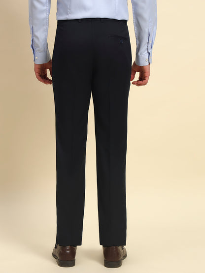 Formal Trouser for Men l Breathable & Soft with Color Fastness Regular Fit Poly Viscose Fabric Solid Pattern Hook & Bar Closure