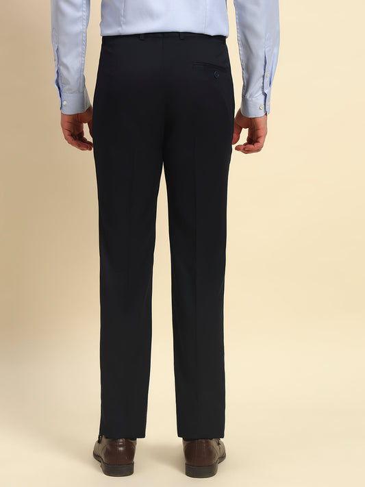 Formal Trouser for Men l Breathable & Soft with Color Fastness Regular Fit Poly Viscose Fabric Solid Pattern Hook & Bar Closure