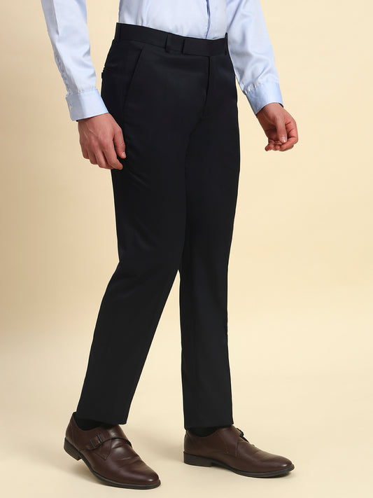 Formal Trouser for Men l Breathable & Soft with Color Fastness Regular Fit Poly Viscose Fabric Solid Pattern Hook & Bar Closure