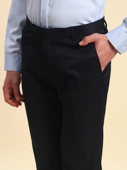Formal Trouser for Men l Breathable & Soft with Color Fastness Regular Fit Poly Viscose Fabric Solid Pattern Hook & Bar Closure