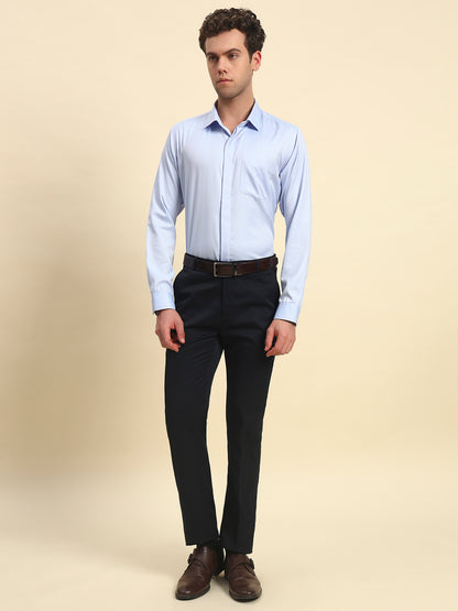 Formal Trouser for Men l Breathable & Soft with Color Fastness Regular Fit Poly Viscose Fabric Solid Pattern Hook & Bar Closure