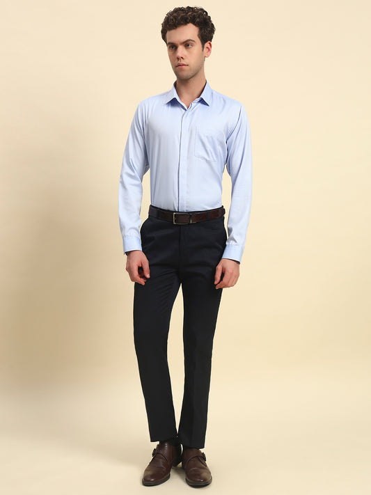 Formal Trouser for Men l Breathable & Soft with Color Fastness Regular Fit Poly Viscose Fabric Solid Pattern Hook & Bar Closure