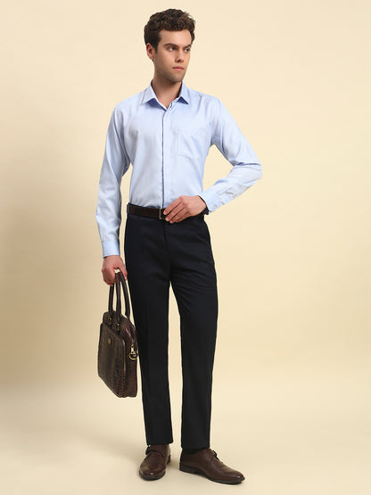 Formal Trouser for Men l Breathable & Soft with Color Fastness Regular Fit Poly Viscose Fabric Solid Pattern Hook & Bar Closure