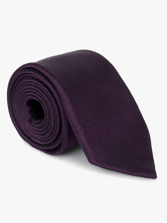 Men's Self Design Purple Regular Broad