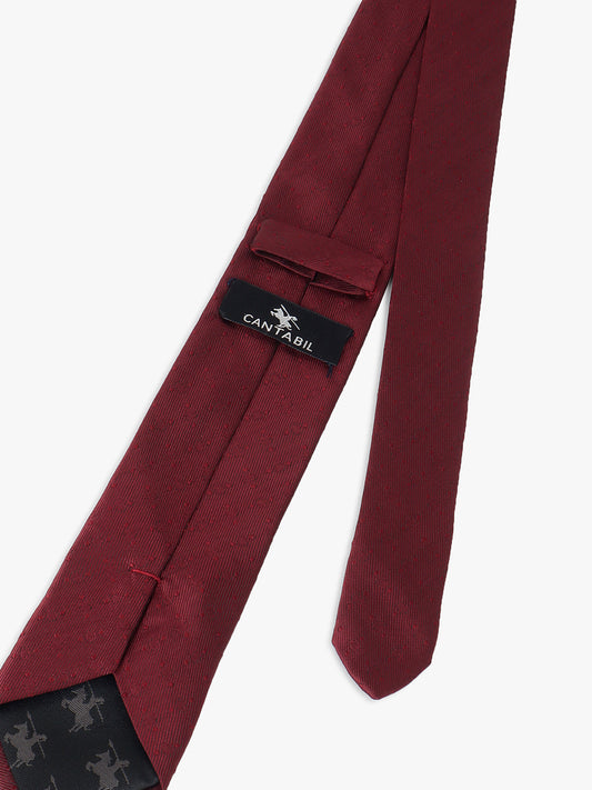 Men's Self Design Maroon Regular Broad