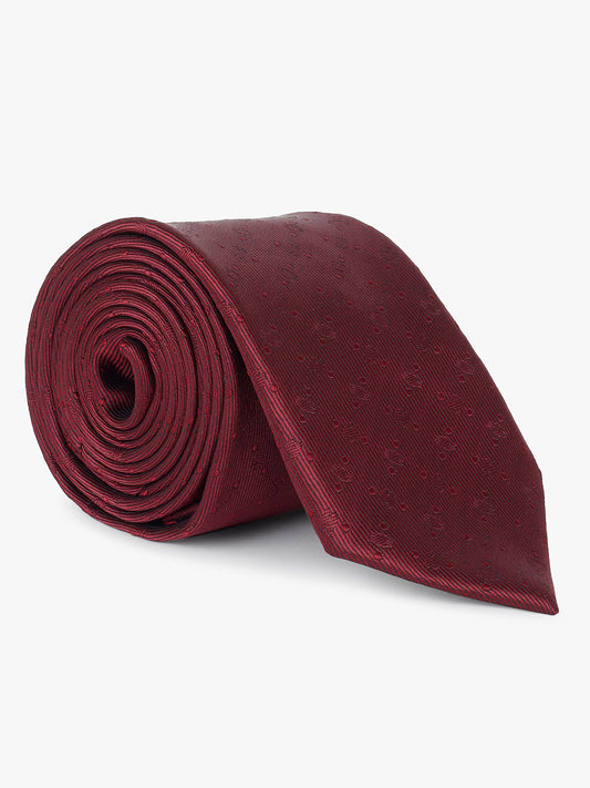 Men's Self Design Maroon Regular Broad