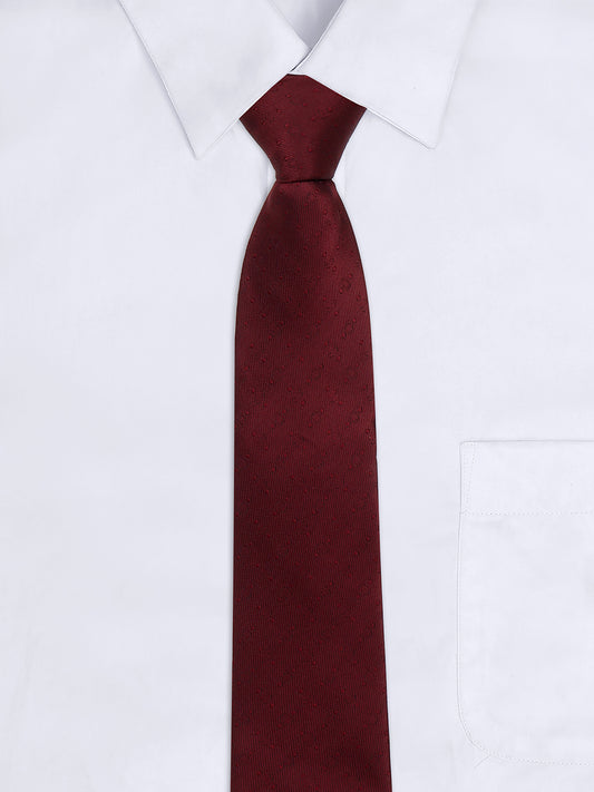 Men's Self Design Maroon Regular Broad