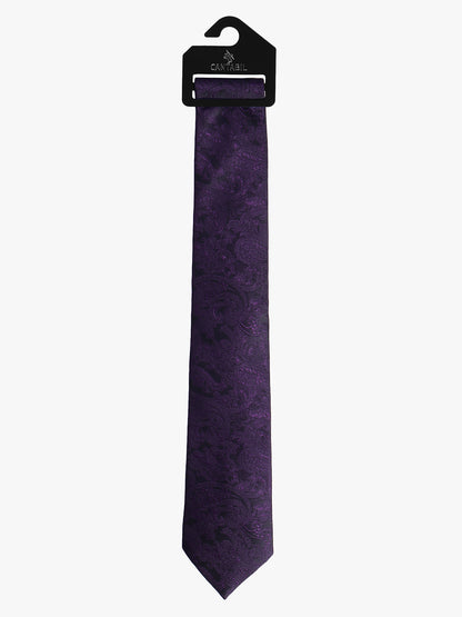 Men's Purple Floral Printed Broad Tie