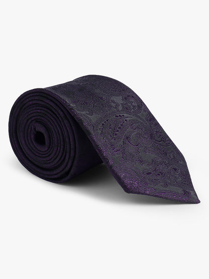 Men's Purple Floral Printed Broad Tie