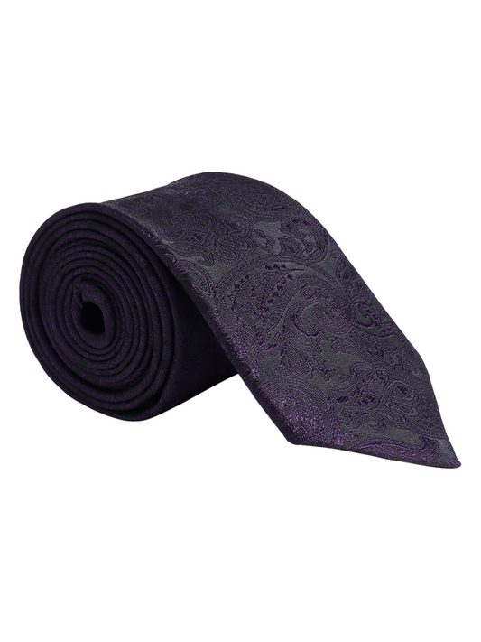 Men's Purple Floral Printed Broad Tie