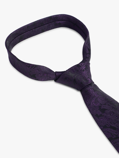 Men's Purple Floral Printed Broad Tie