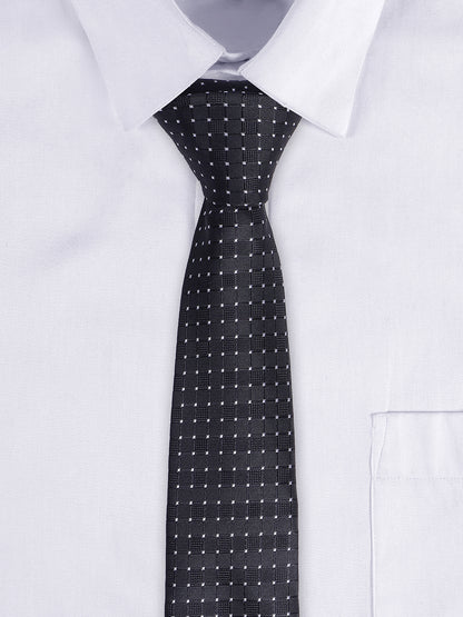 Men's Black Dotted Printed Broad Tie