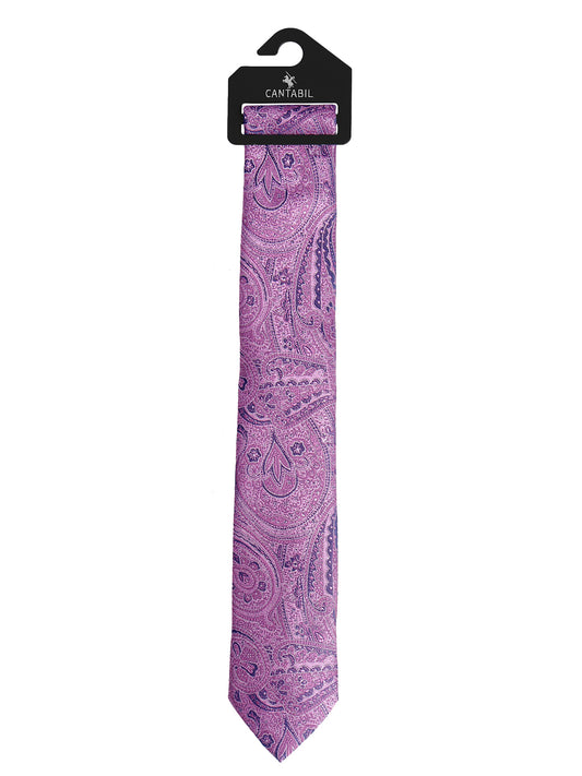 Men's Pink Paisley Printed Broad Tie