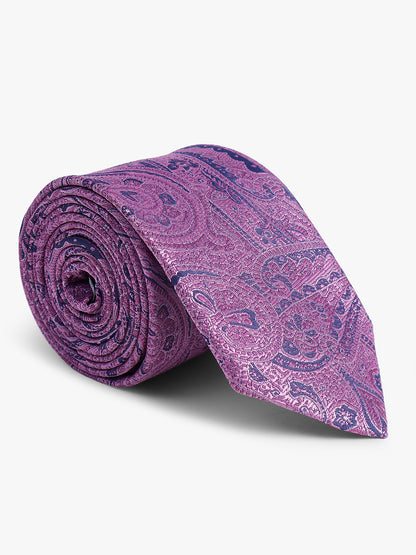 Men's Pink Paisley Printed Broad Tie