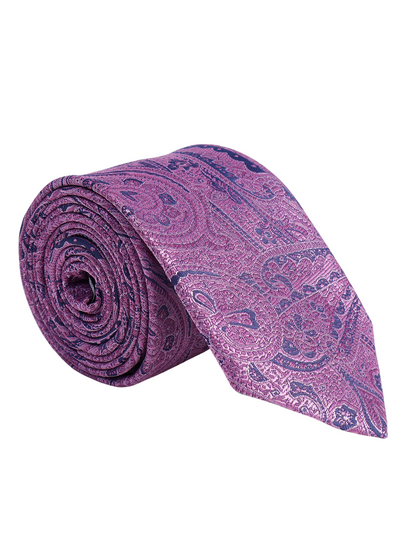 Men's Pink Paisley Printed Broad Tie