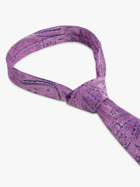 Men's Pink Paisley Printed Broad Tie