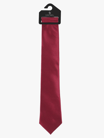 Men's Red Self-Design Broad Tie