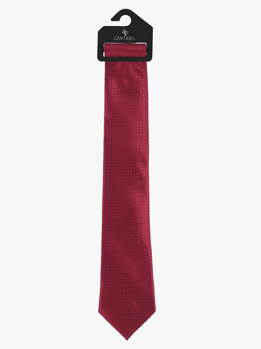 Men's Red Self-Design Broad Tie