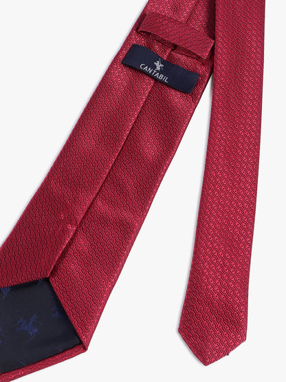 Men's Red Self-Design Broad Tie