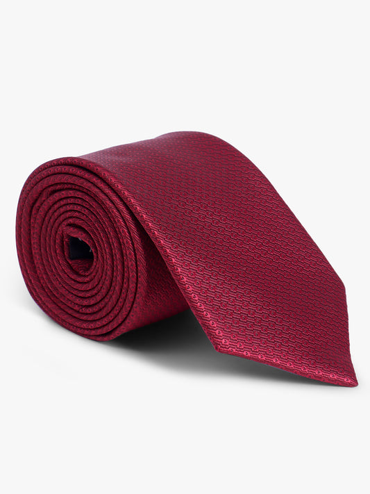 Men's Red Self-Design Broad Tie