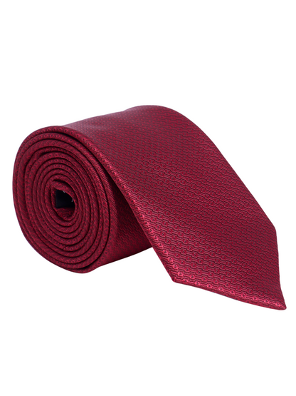 Men's Red Self-Design Broad Tie