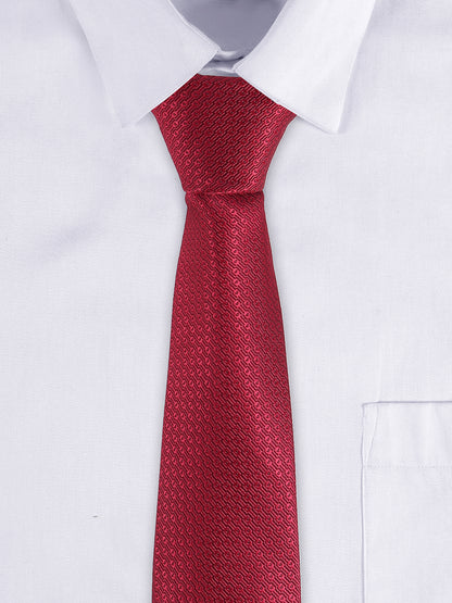 Men's Red Self-Design Broad Tie