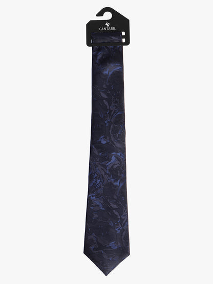Men's Black Floral Printed Broad Tie