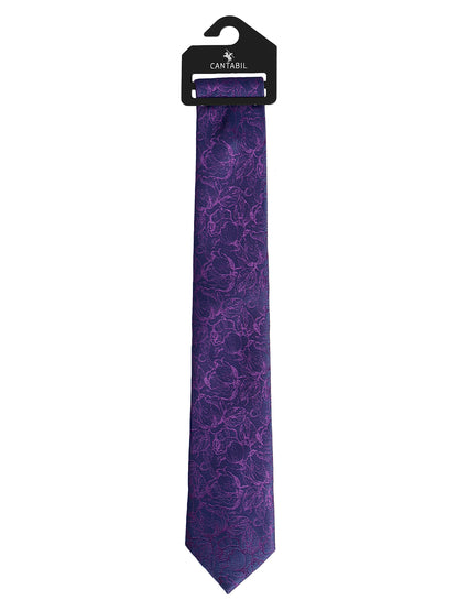 Men's Wine Paisley Printed Broad Tie