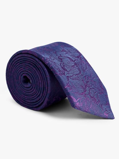 Men's Wine Paisley Printed Broad Tie