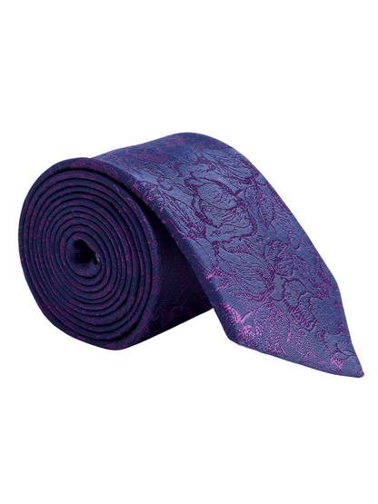 Men's Wine Paisley Printed Broad Tie