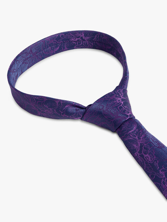Men's Wine Paisley Printed Broad Tie
