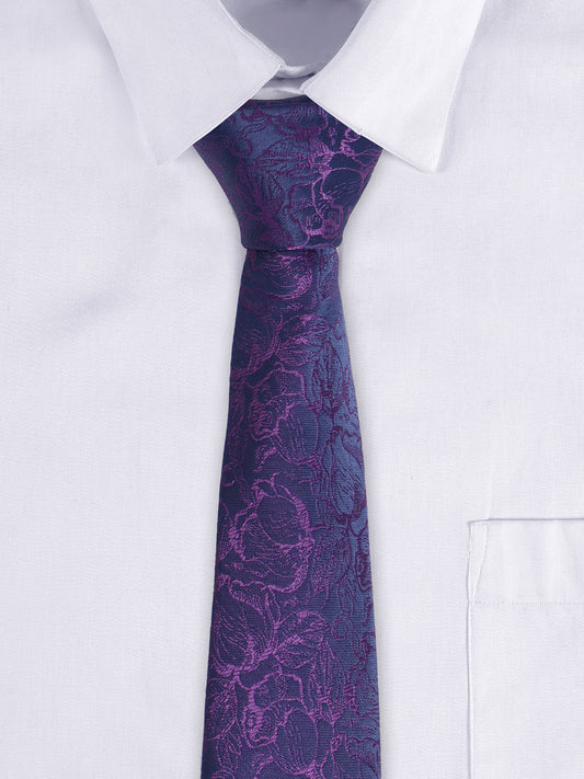Men's Wine Paisley Printed Broad Tie
