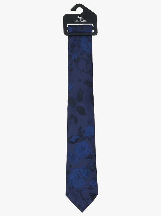 Men's Printed Navy Blue Regular Broad