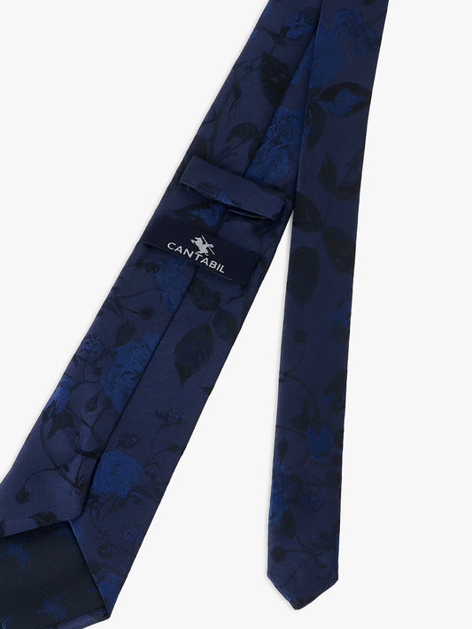 Men's Printed Navy Blue Regular Broad