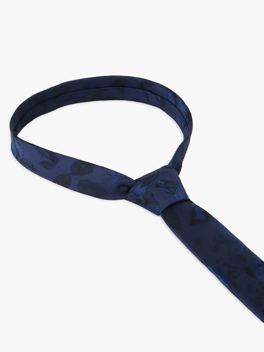 Men's Printed Navy Blue Regular Broad